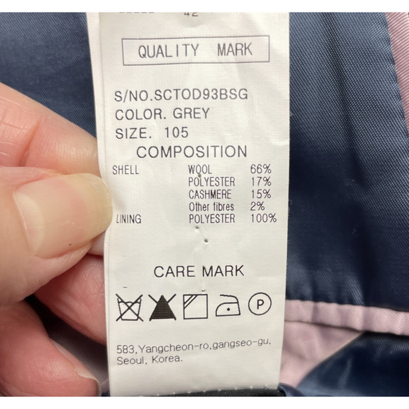 Black STCO Wool Cashmere Coat Overcoat Mens M Charcoal Peak Double Breasted City - Picture 5 of 11